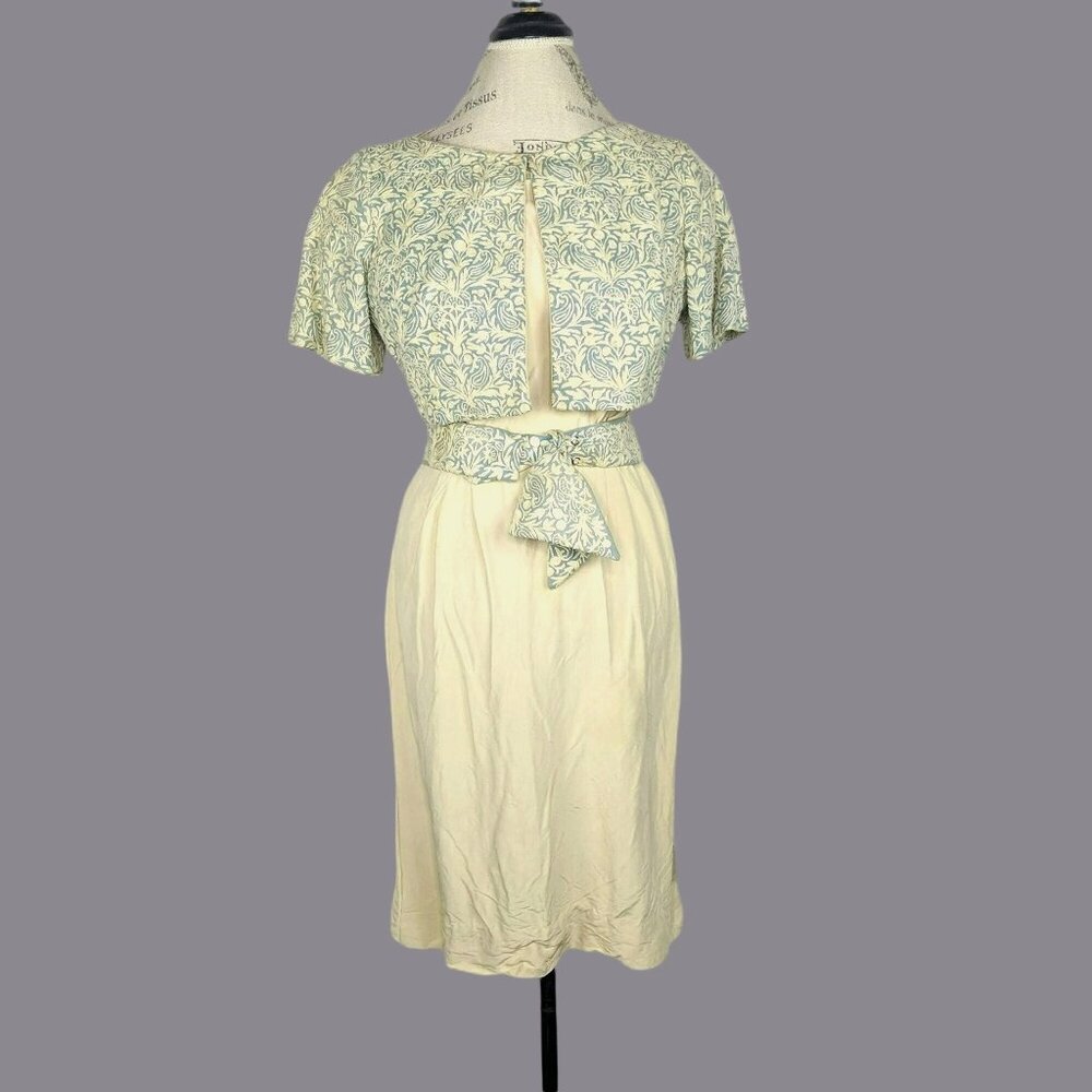 Vintage Gibson Bayh Embroidered Bolero 2 X Small Blue Cream
